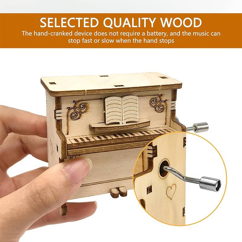 3D Puzzle Musical Instrument Model Color Wood Color Small Piano