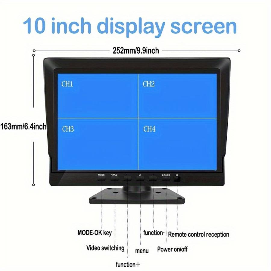 Inch Large Screen Channel Monitoring Dash Cam Featuring Memory Reversing Backup