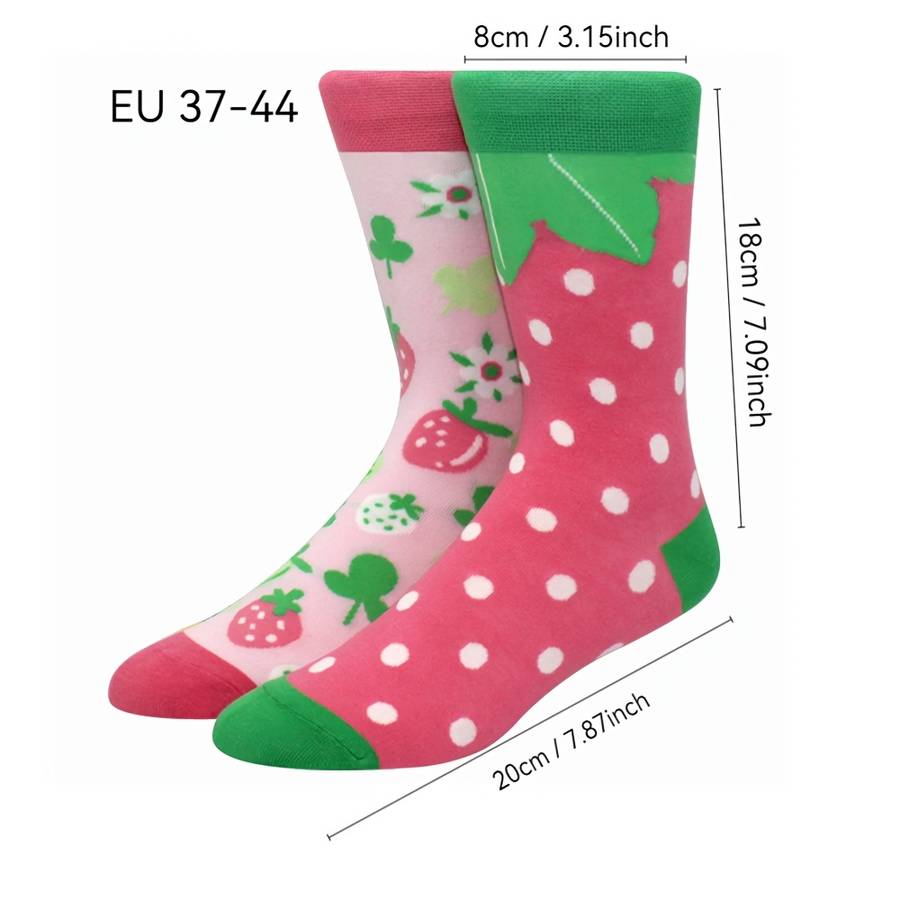 Women S Socks Color A Pair Of Strawberries Size Onesize