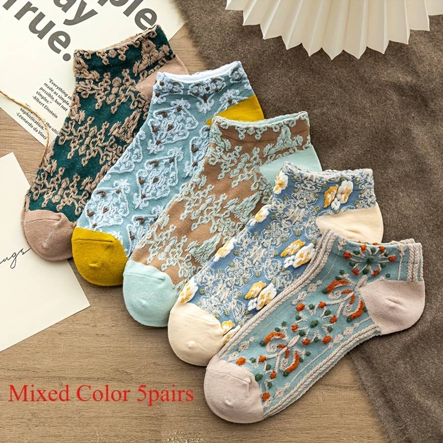 Women S Socks Items Mixed Color 5 Pairs