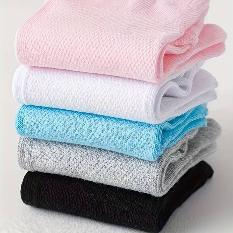Women S Socks Color 5Pairs White Size Onesize