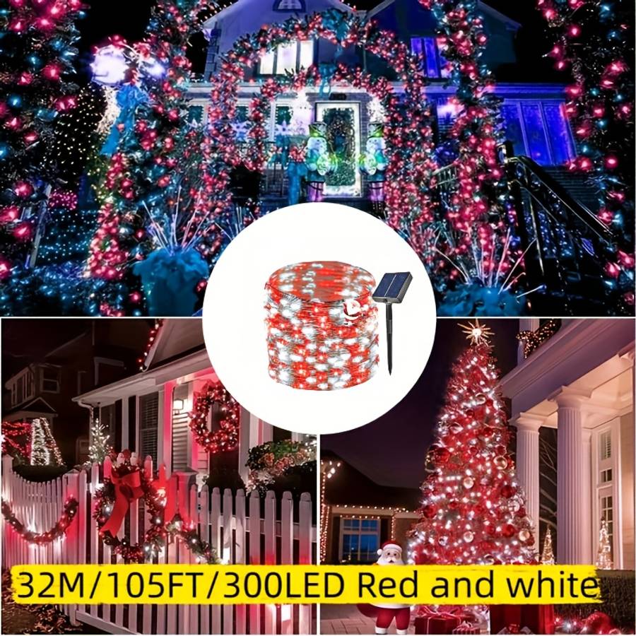 Christmas Lights Red And White Size 32 Meters 300 Led 105 Feet