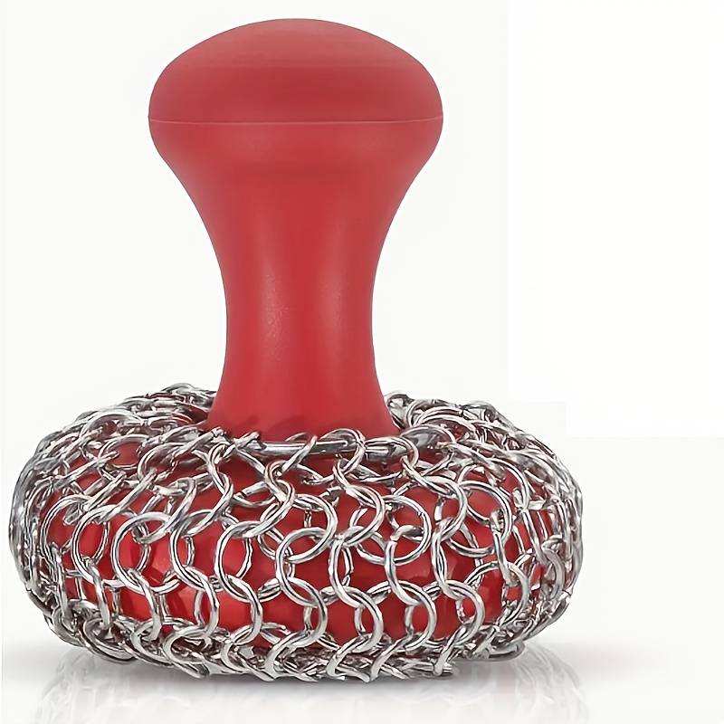 1pc Hard Silicone Stainless Steel Cast Iron Scrubber with Scouring Pad Non-Electric Durable