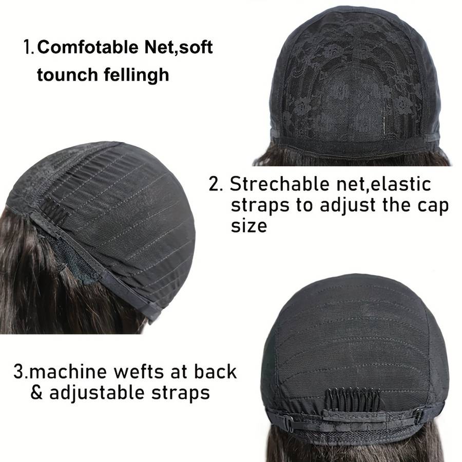 Black Womens Wigs Hair Length 20.32Cm