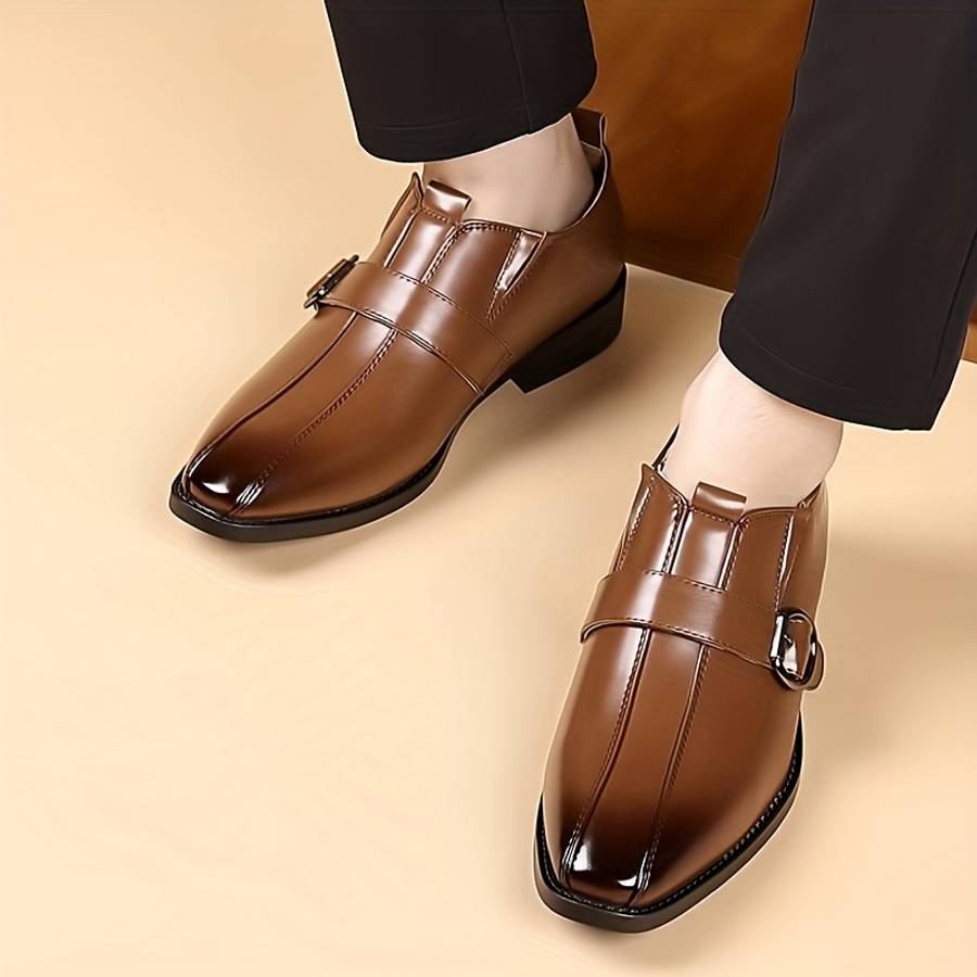 Mens Leather Shoes Color Light Brown1 Sizeuk 7