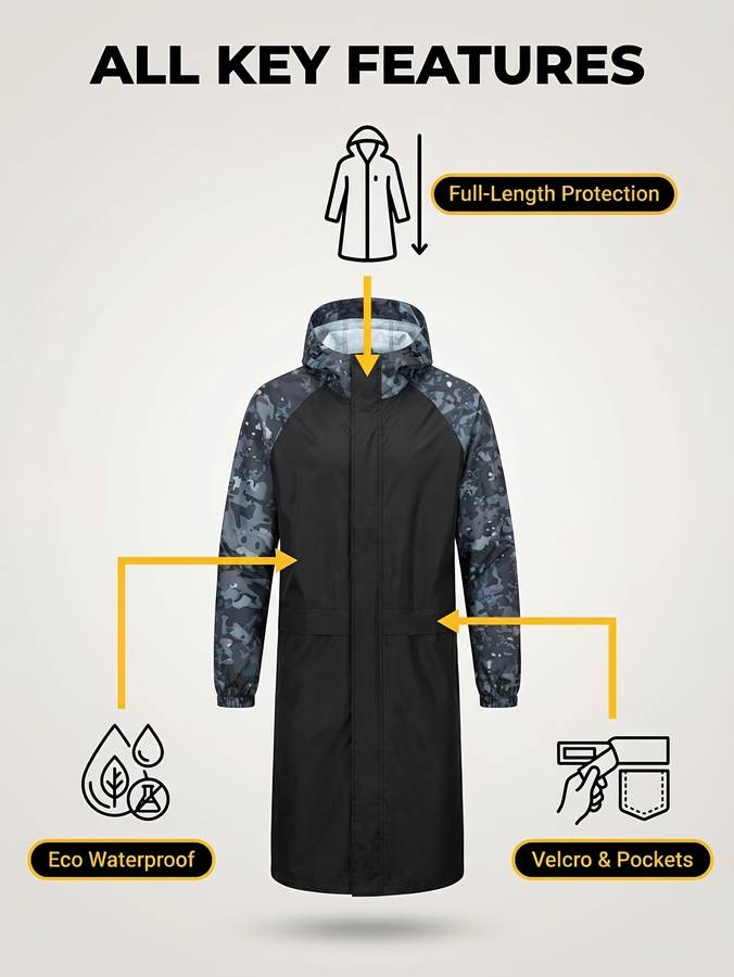 Raincoat Crackle Deep Sea Gray Size Uk L