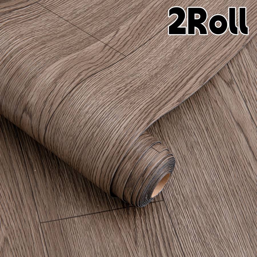 Self Adhesive Floor Stickers Light Walnut 2Roll
