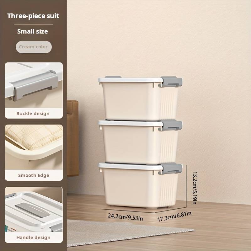 Storage And Organizationmodel 8863 Solid Color 33.6 X 25.1 X 18.7  Set Of 3