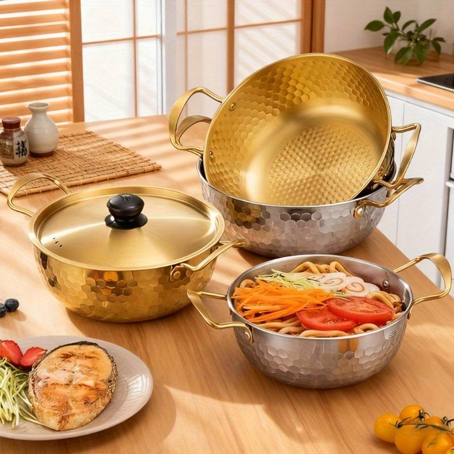 3Pcs Industrial Set Individual Korean Stainless Steel Ramen Daily Use