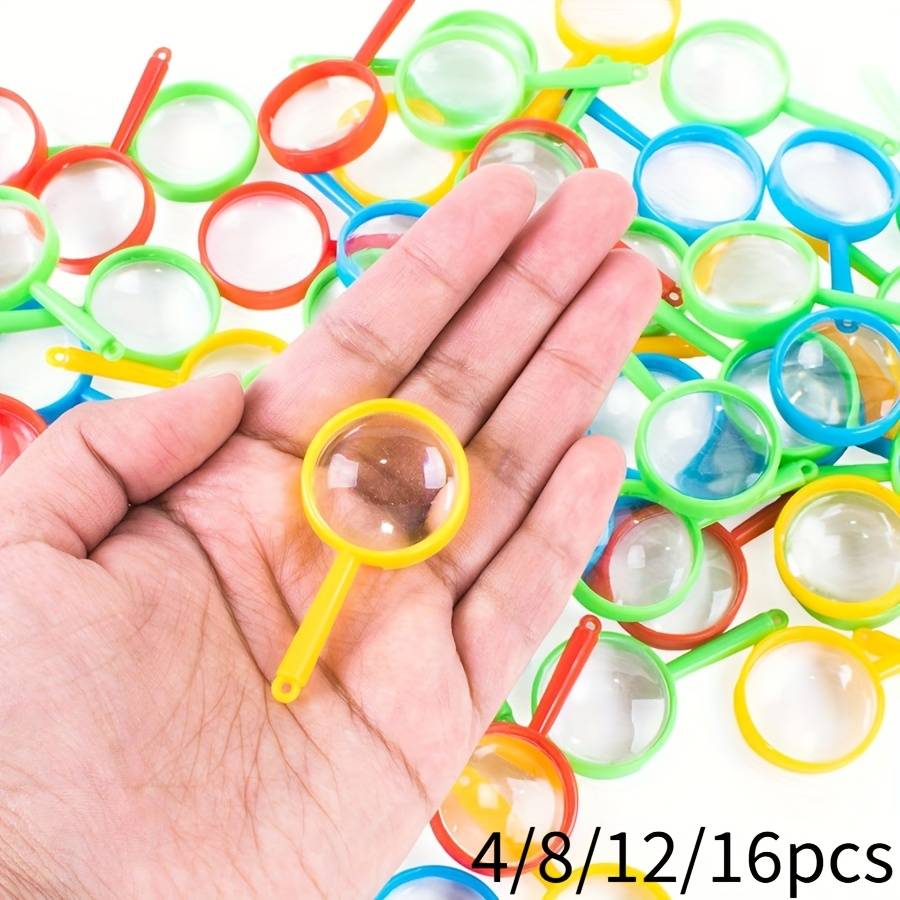 Classic 12 Portable Pocket Hand Held Magnifying Glass Coded Lenses Random 8