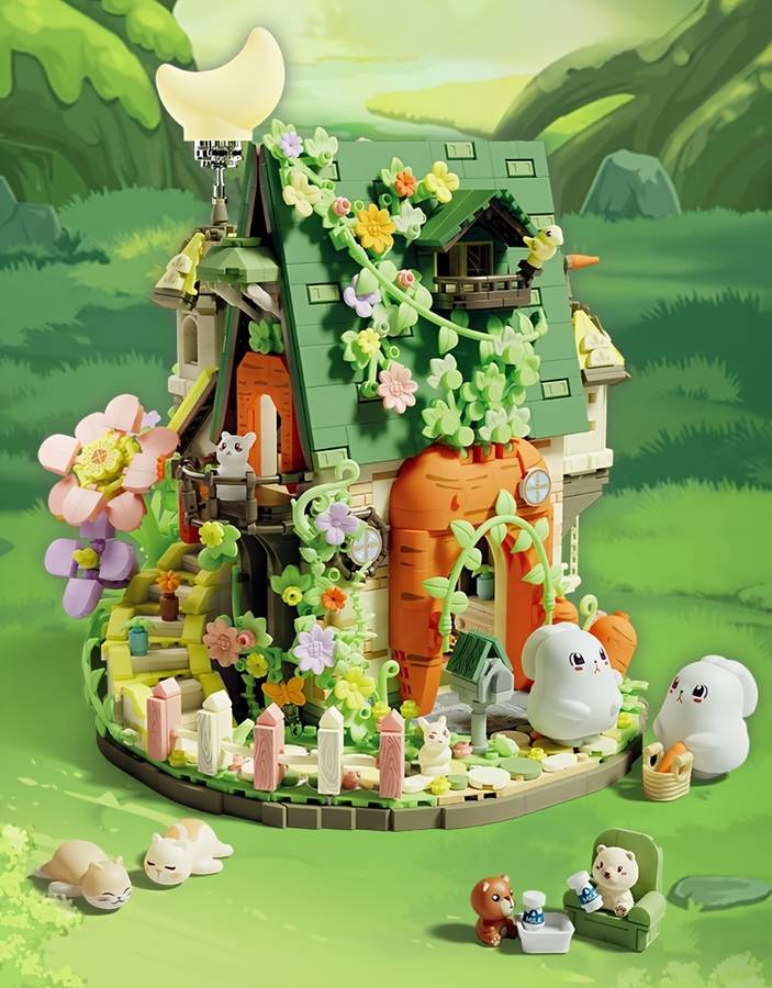 Building Toy Architectural Model Toy Set Color Carrot House  2393 Pcs