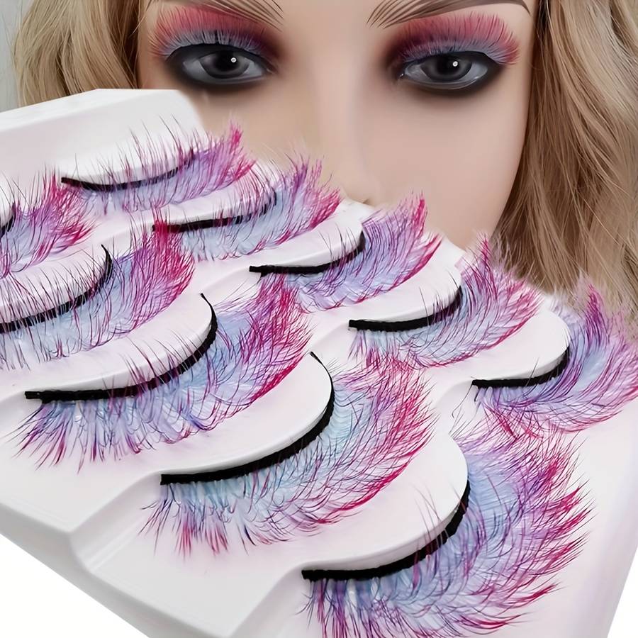 5 Pairs Fluffy 3d False Eyelashes Model 5pairs Sg02a 14mm
