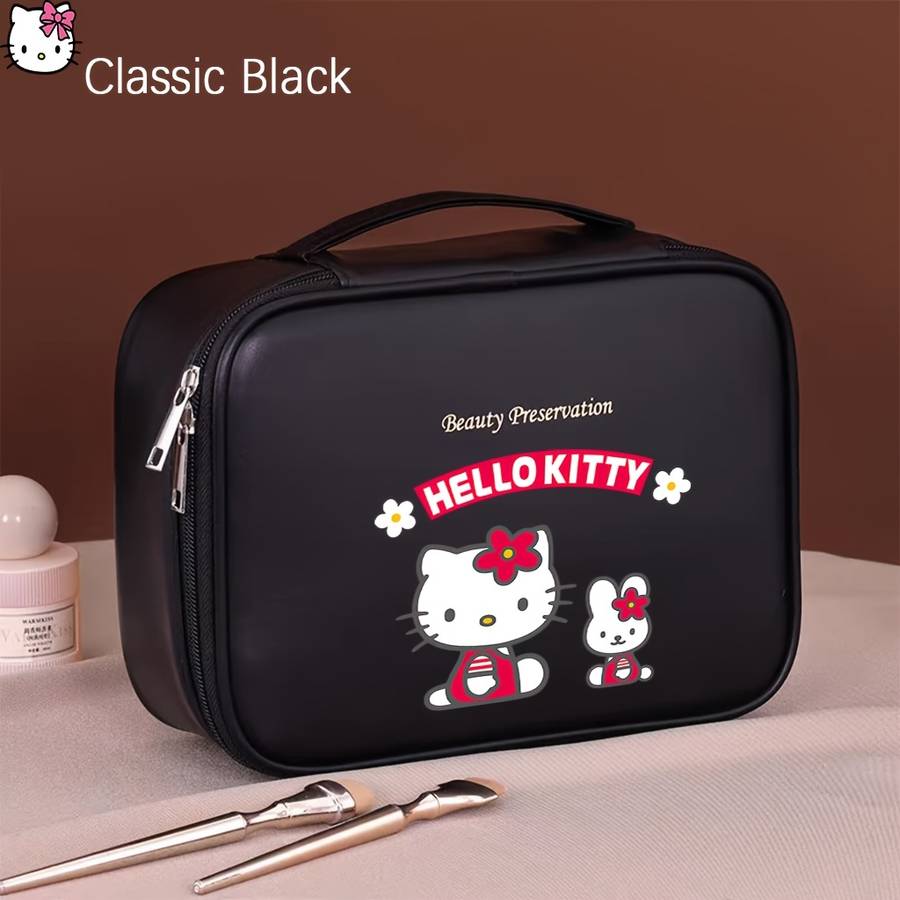 Luxury Grand Authorized Sanrio Hello Kitty Fashion Portable Large Capacity Makeu