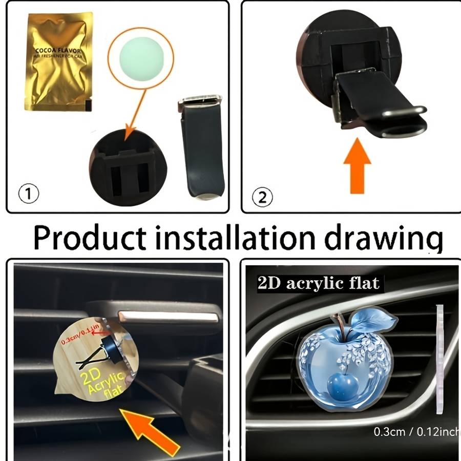 Car Interior Decoration Products Style Blue Apple Car Air Vent Aromatherapy