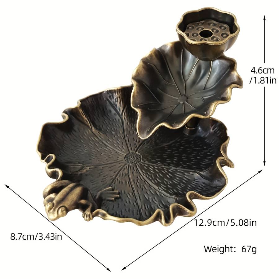 Incense Burner Color  Lotus Leaf Incense Holder   Bronze Small