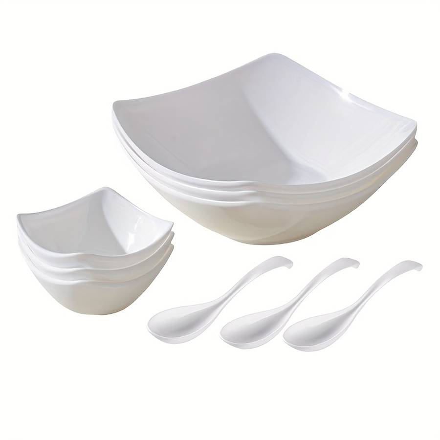 Bowl Items 6Pcs 2 Bowls  2 Plates  2 Spoons