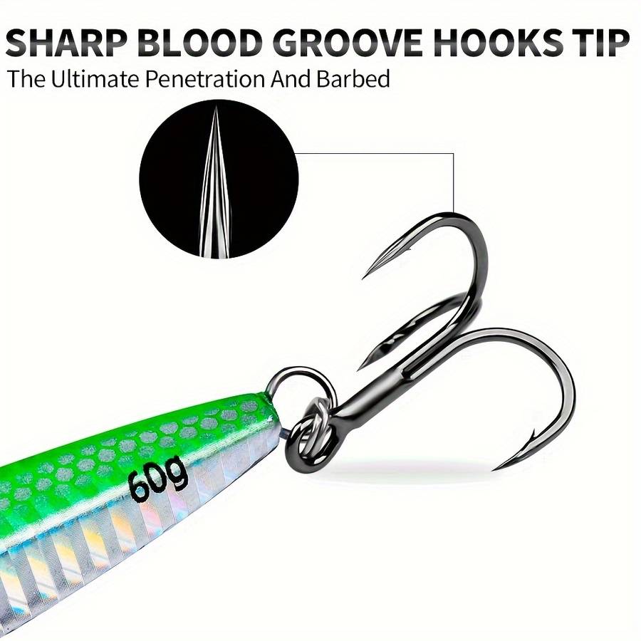1pc 20g Proberos Saltwater Fishing Jigs Set with Assist Hooks Vertical Speed Jigging Lures for Bas