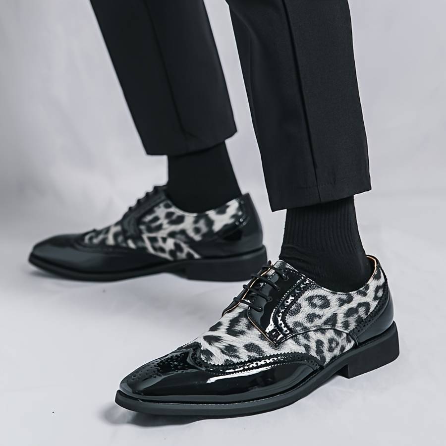 Mens Leather Shoes Color 1829 Black Yellow Sizeuk 7