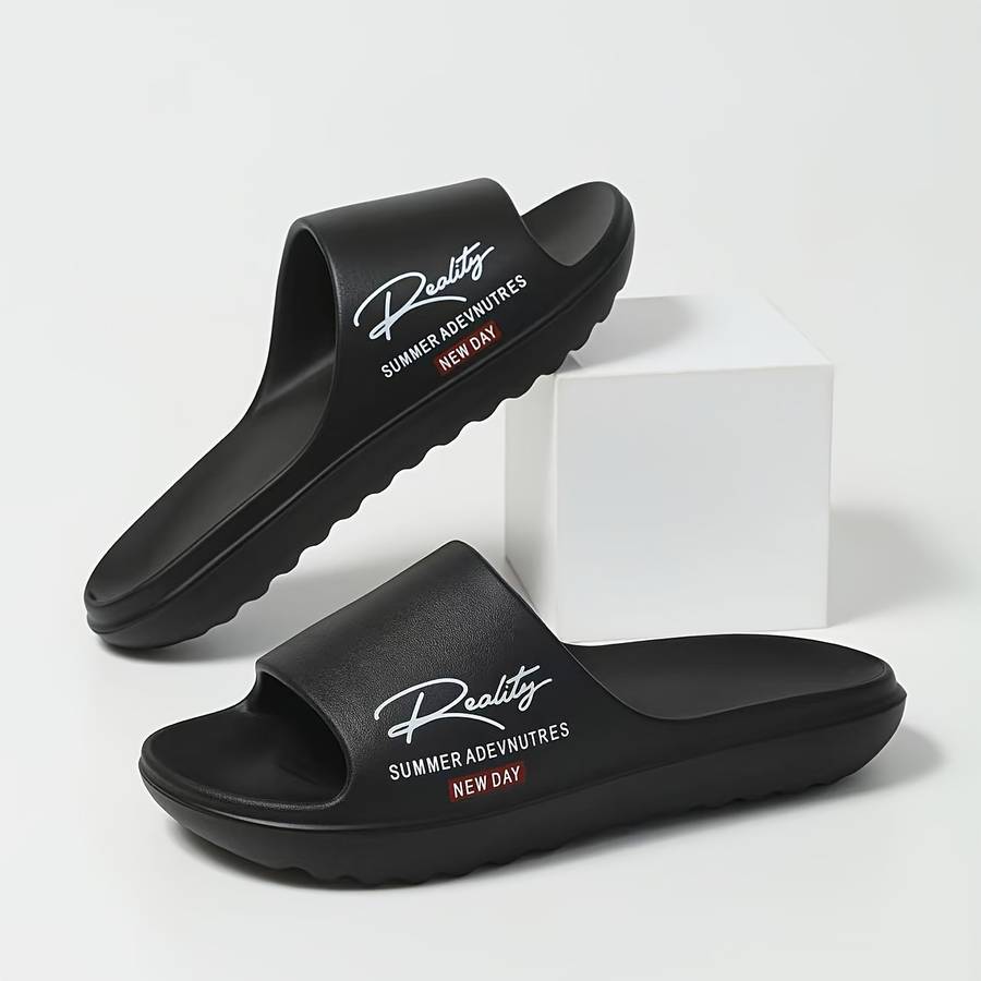 Men Slippers Summer Style Black Size Uk 5.5 To 6