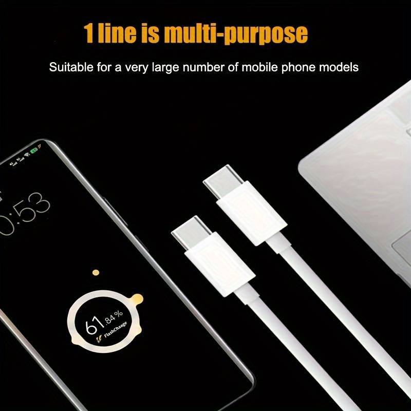 1pc Type-C fast charging data cable 100cm suitable for iPhone 15 iPhone 6 Samsung Huawei Xi