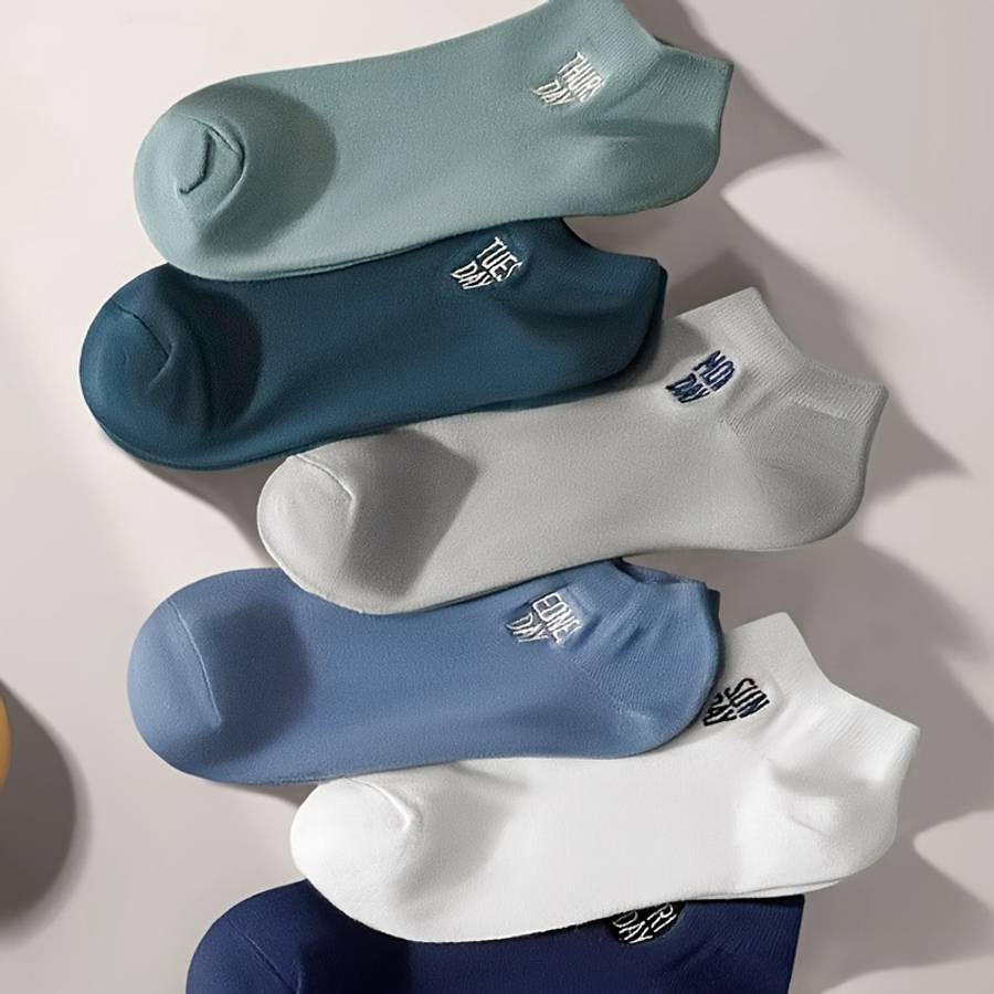 7 Pairs One Size Of Mixed Colors High Elastic Socks