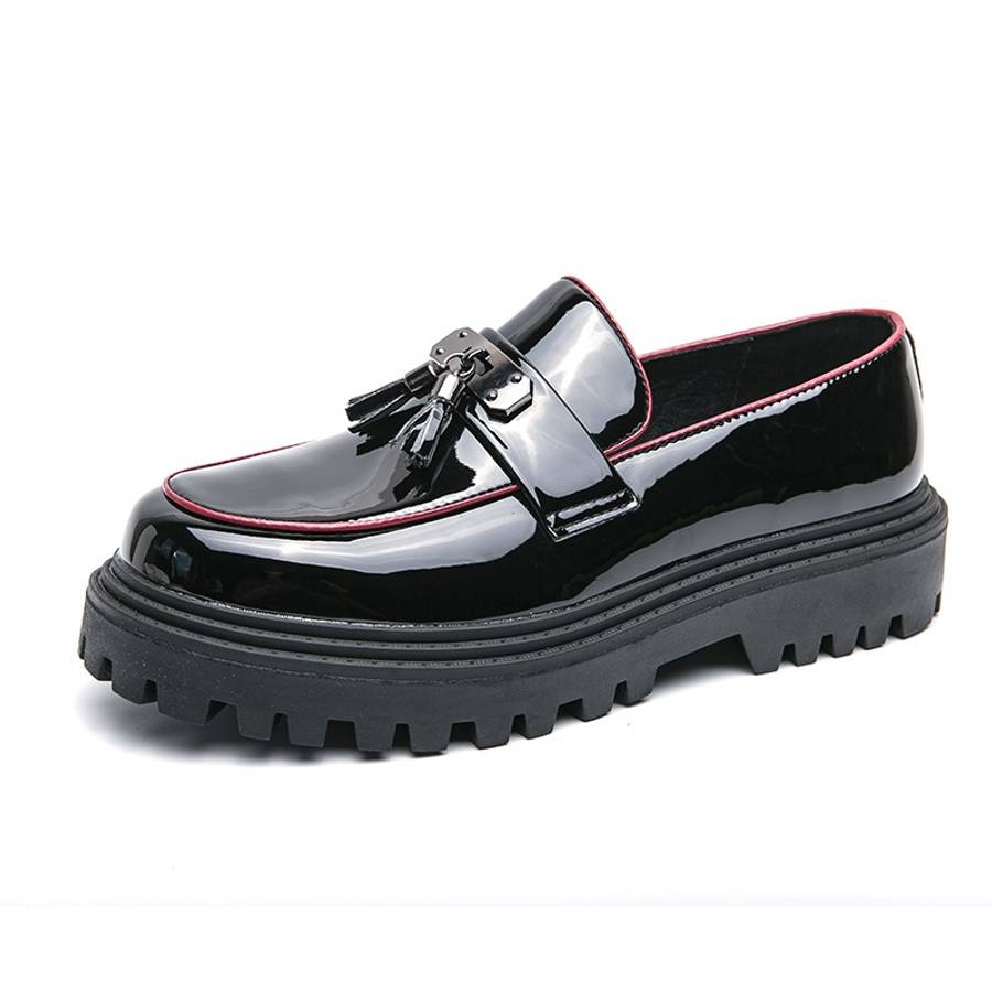 Mens Leather Shoes Color Blackred Sizeuk 8
