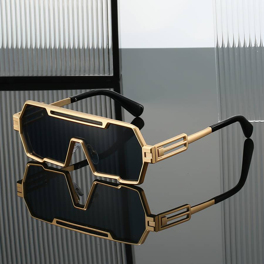 Mens Glasses Color C3 Golden Frame Black And Gray Film