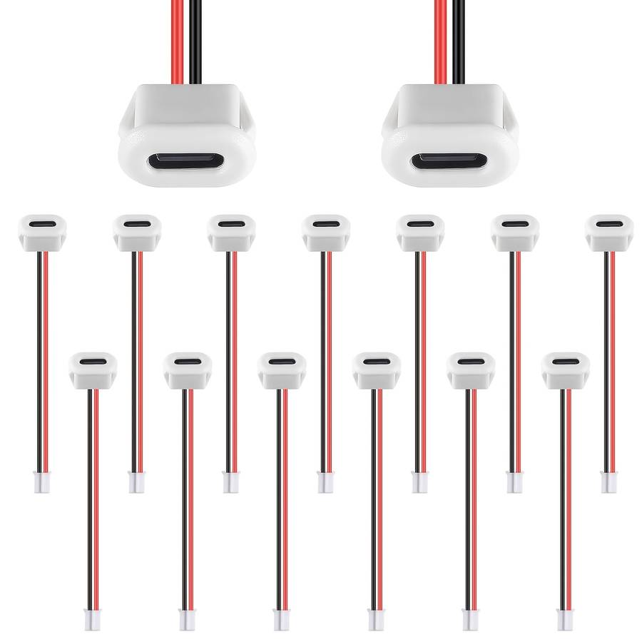 10pcs Type C Female 2P Solderable Usb C Pigtail Extension Cable