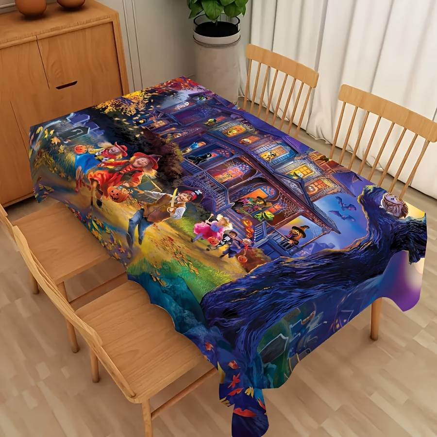 Halloween tablecloth decoration size 55.1 x 78.7in or 140 x 200cm