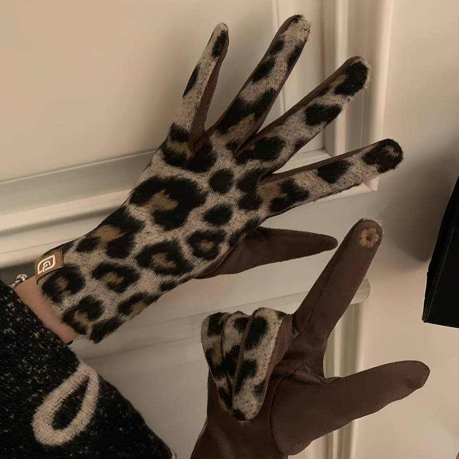Winter Gloves Items Leopard Rice