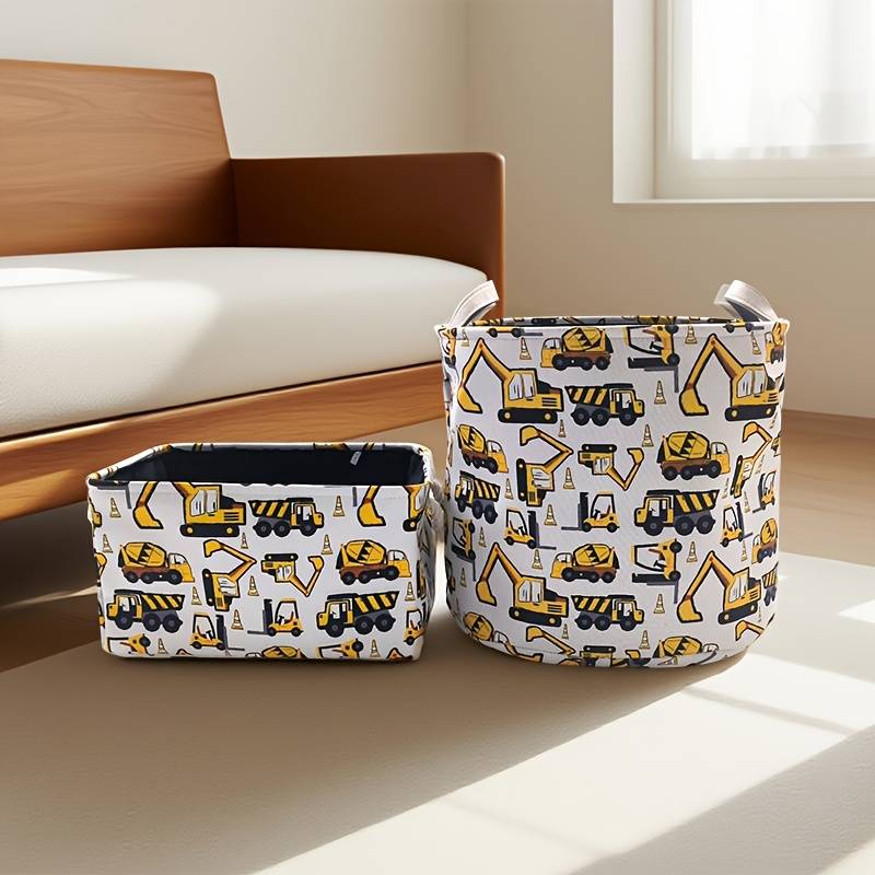 Storage And Organizationcolor Embroidered Excavator Letter Oval Bucket