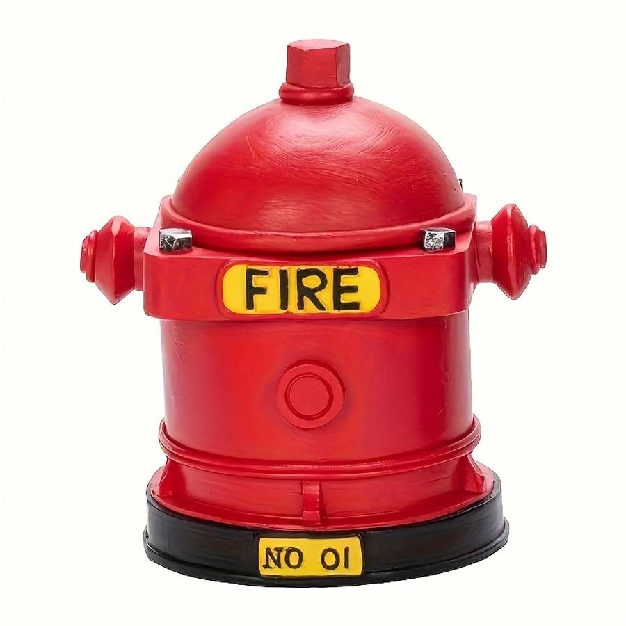 Vintage Industrial Fire Department Fire Extinguisher With Lid Red Brown Style