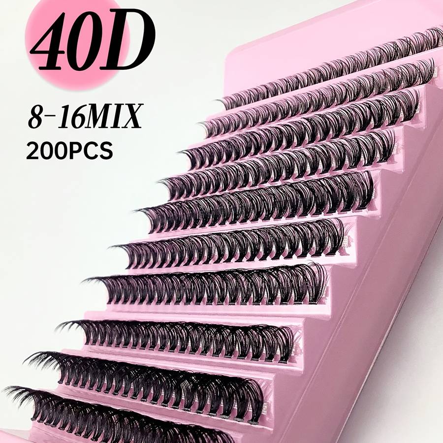 200pcs Professional Natural D Curl Mink Lashes Color Cozy Lash40d 200pcs 16mm