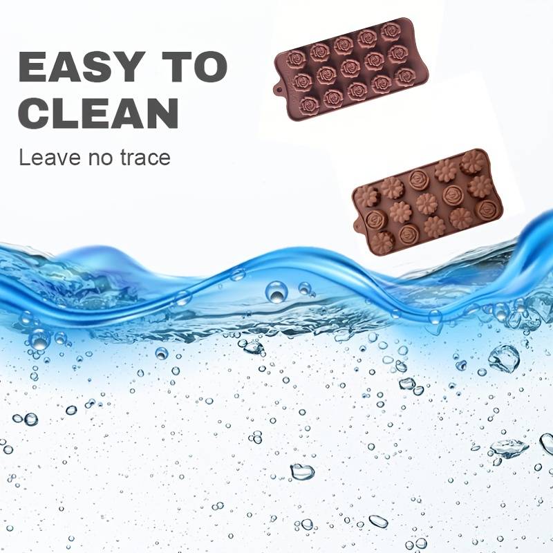 Suitable For Baking Molds Color 2Pcs Chocolate 2Pcs Flowers