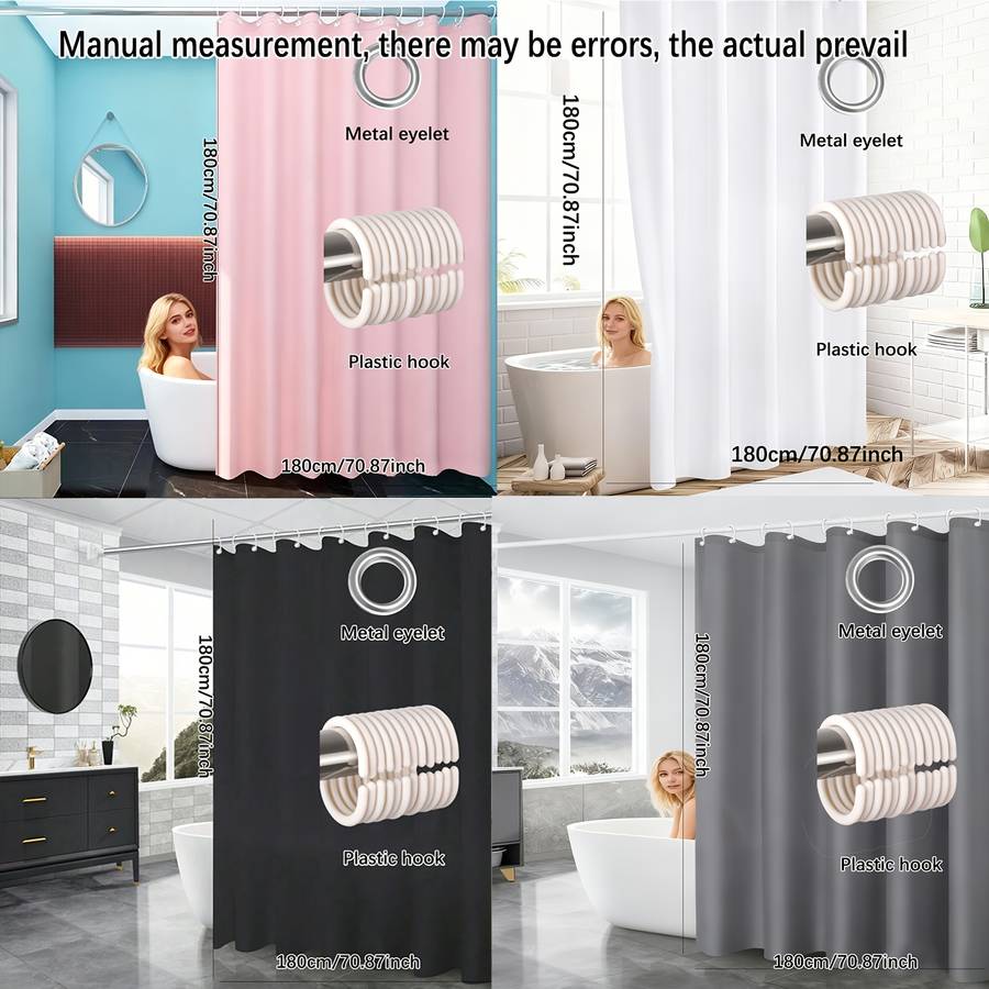 Waterproof Shower Curtain Color White