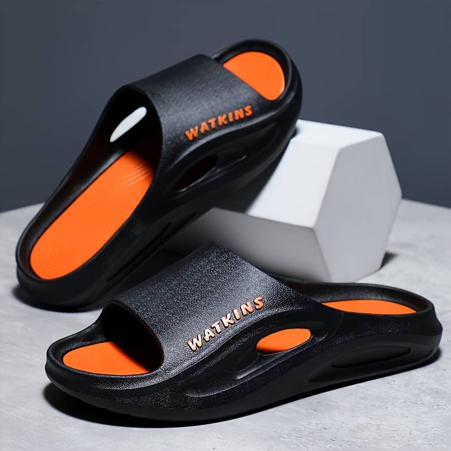 Men Slippers Summer Style White Orange Size Uk 3.5 To 4