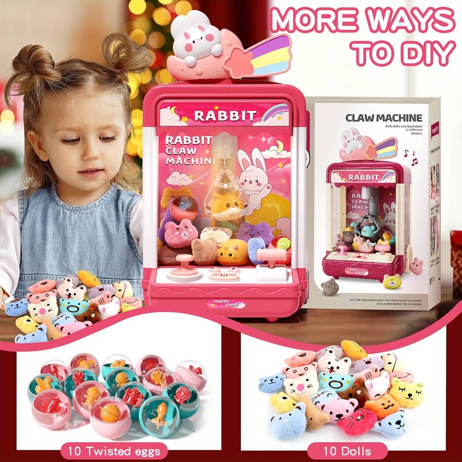 Childrens Toys Style Rainbow Rabbit10 Gashapon Balls  10 Random Dolls