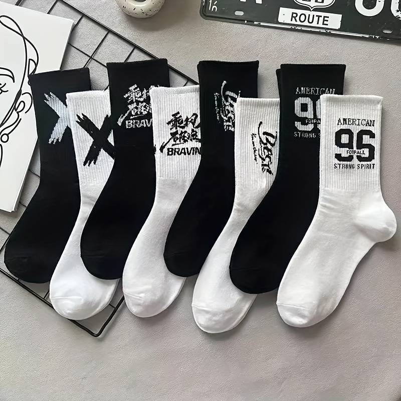 5 Pairs Random Colors One Size High Elastic Socks