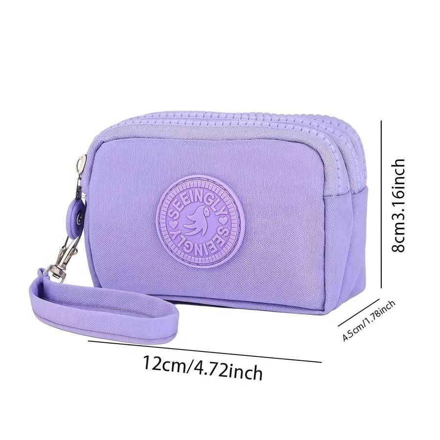 1pc 1 set of elegant retro style coin wallet -3 zipper designs larger space small coin pocket wit