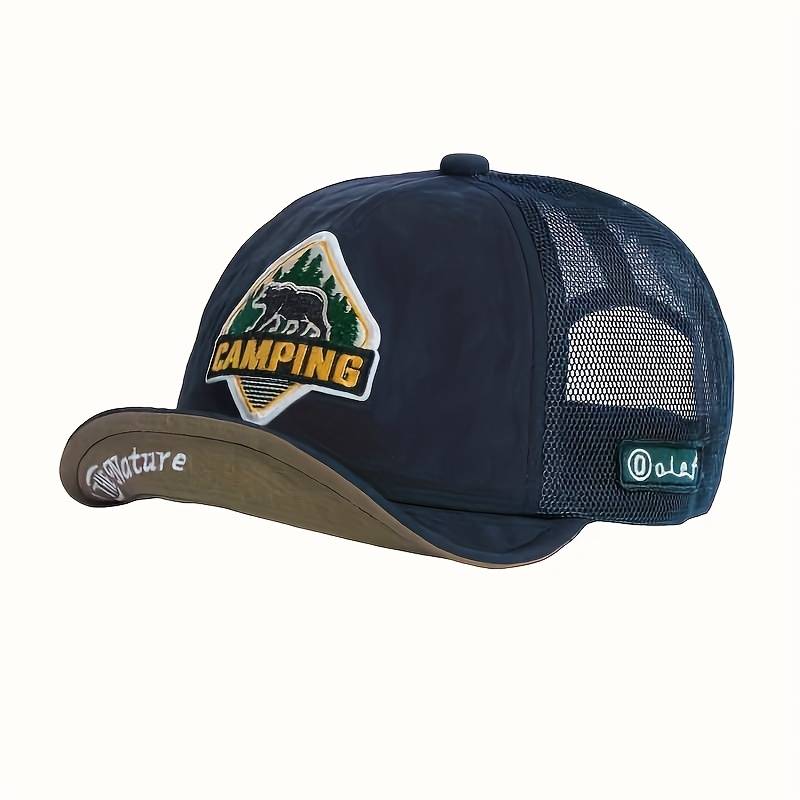 1pc Vintage American-Style Quick-Dry Baseball Cap Polyester Mesh Outdoor Camping Hat Lightweight