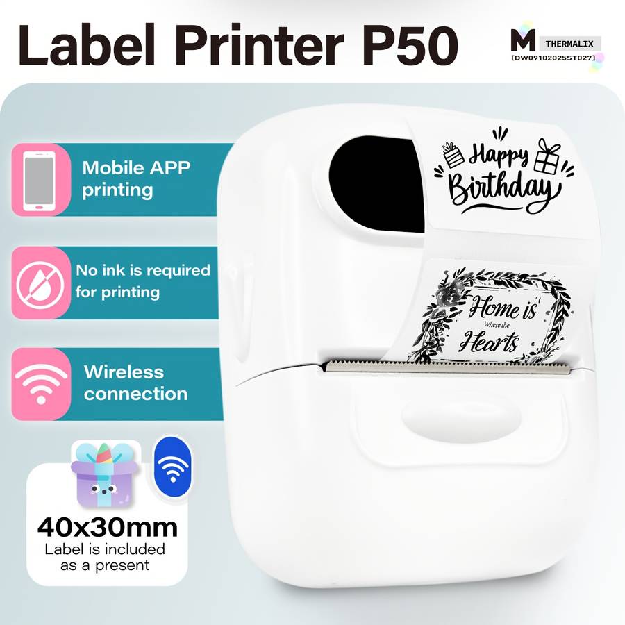 Printer Color White Size 1 Printer  1 Roll Of White Label Paper