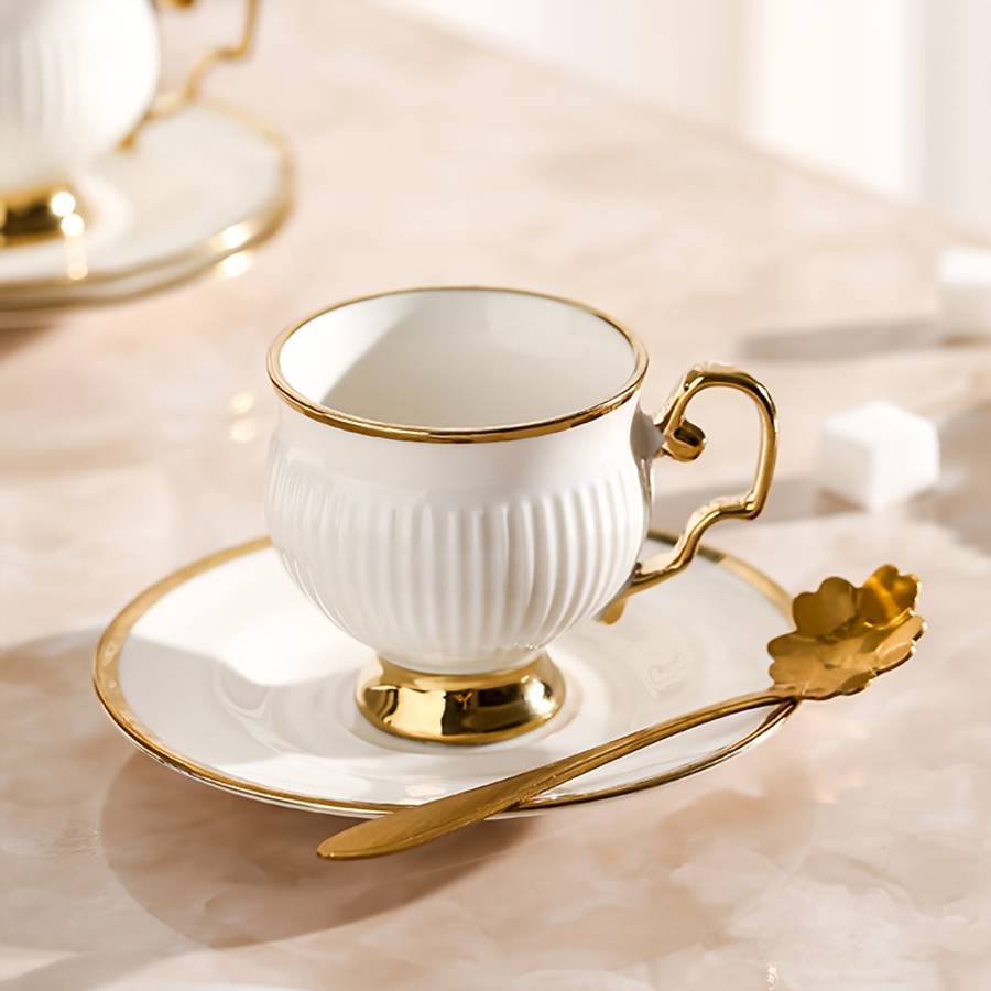 Water Cup Quantity 4 Cups   4 Saucers   Spoon