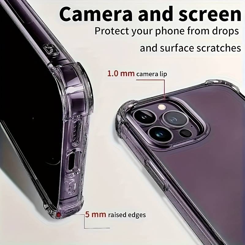 1pc Transparent For iPhone 15 Pro Ultra-Thin Clear Tpu Case