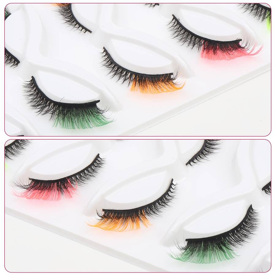 5 Pairs Natural Individual Lashes Color Gradient