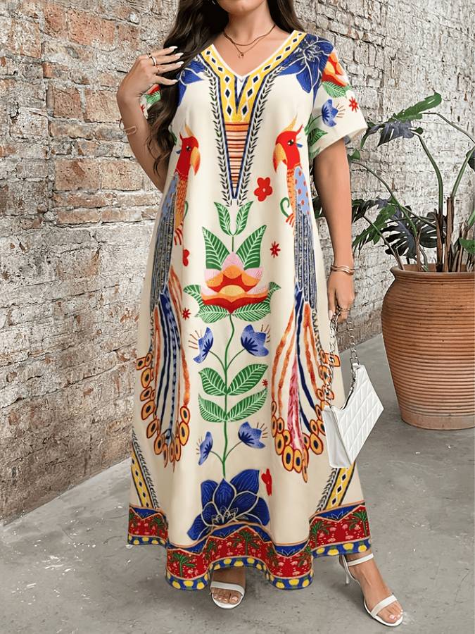 Women S Dress Color Apricot Size 5Xl