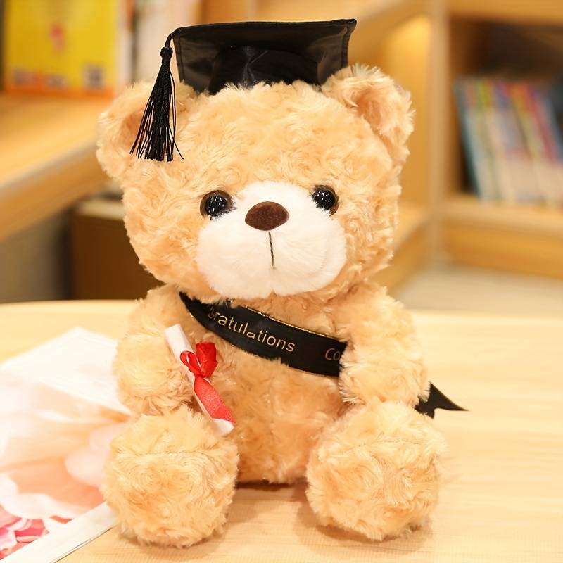 Plush Toyss color Dark Brown Style Black Hat