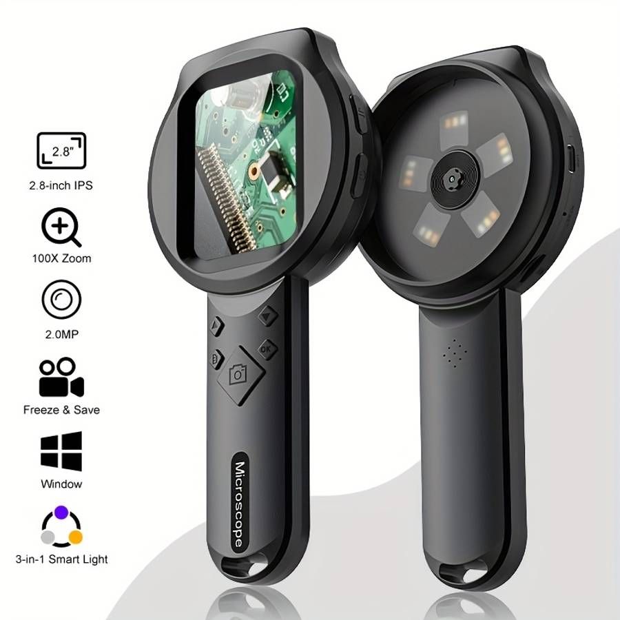 Zealtron 500X Hd Digital Microscope Magnification Portable Handheld Super Black