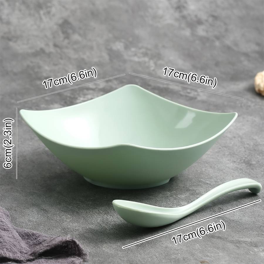 Bowl Color Red Model2Pcs 1 Bowl  1 Spoon