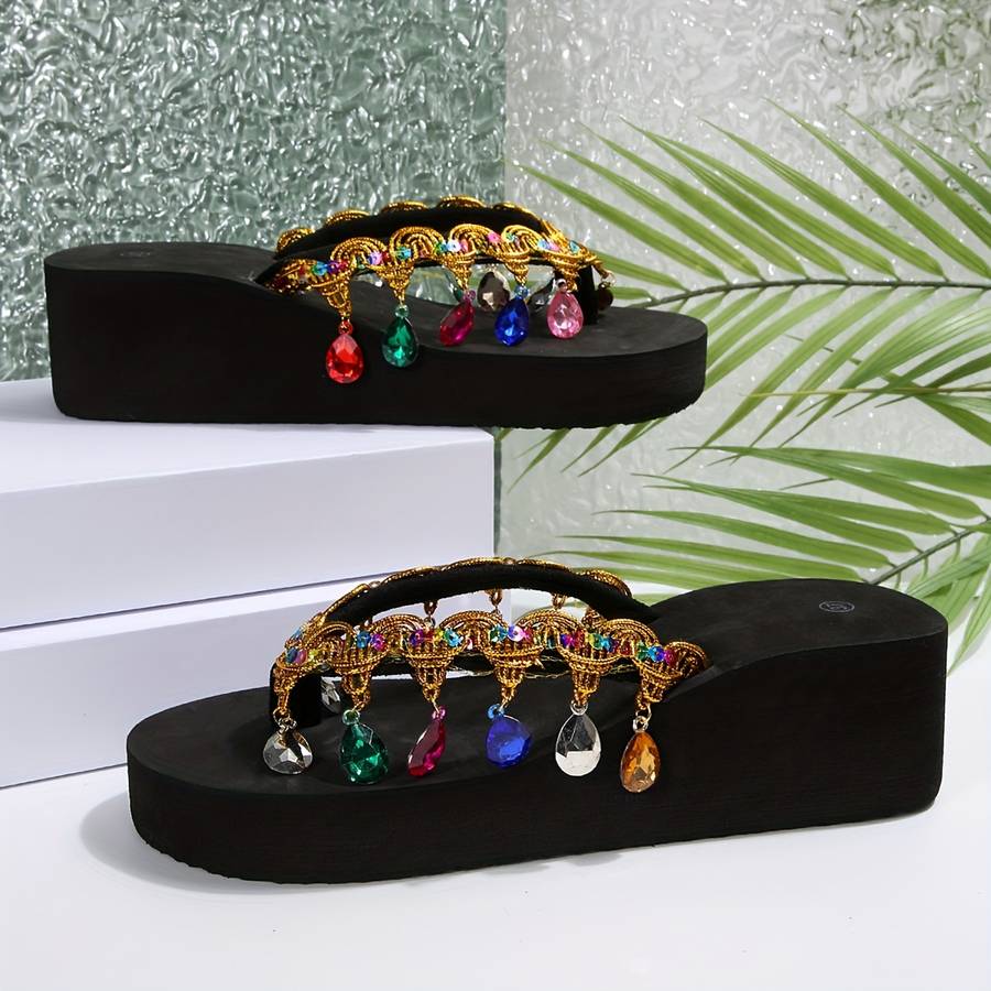 Ladies Summer Flip Flops Black Uk 4