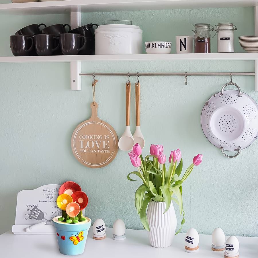 1 Set of Flower Spoons with Storage Rack Cute Household Kitchen Ceramic Spoons with Base Kitc